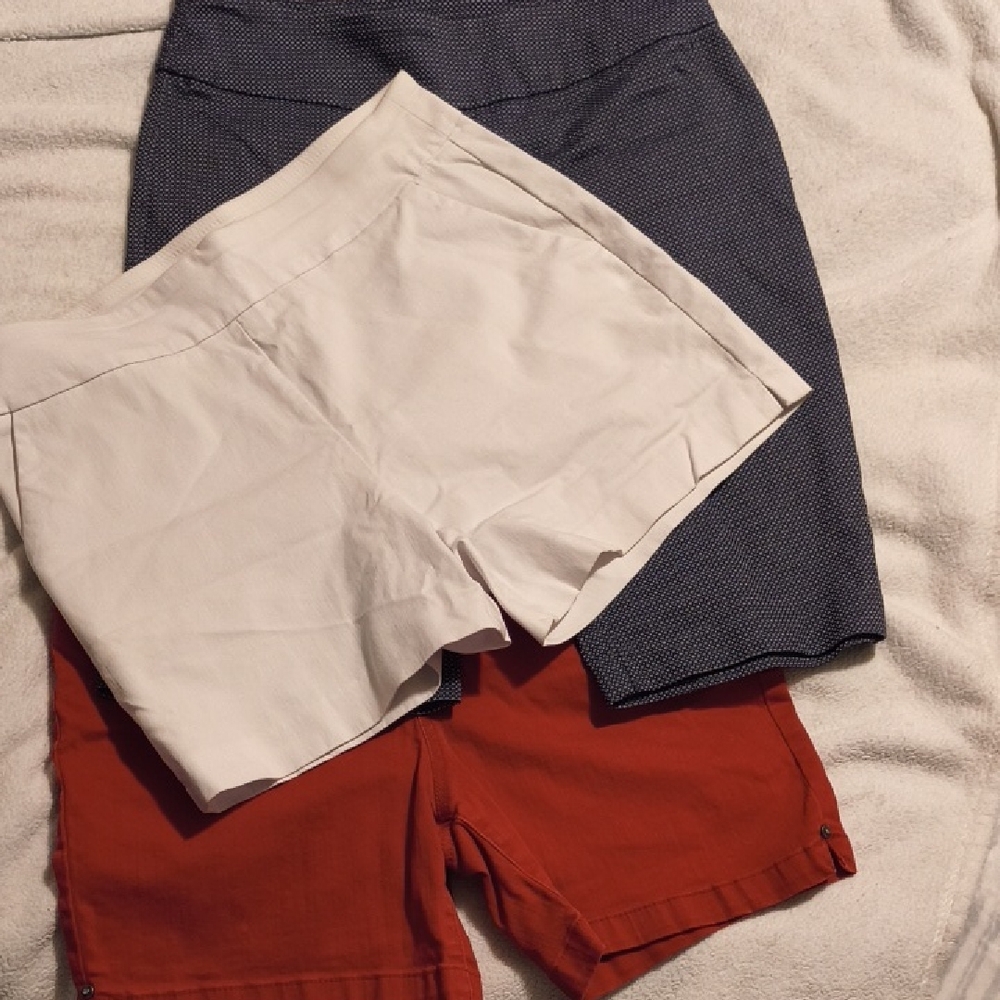 Set of Three Shorts - White, Red, Blue